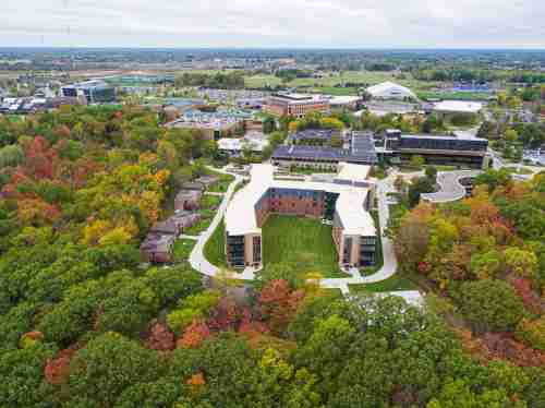 A drone image of Holton-Hooker